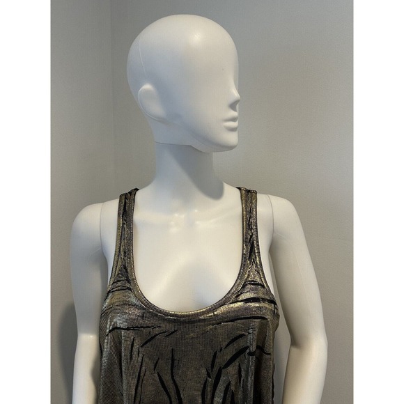 Michael Kors Dress Medium Gold Metallic Style Ruffle Mini Size S Small - Picture 16 of 16